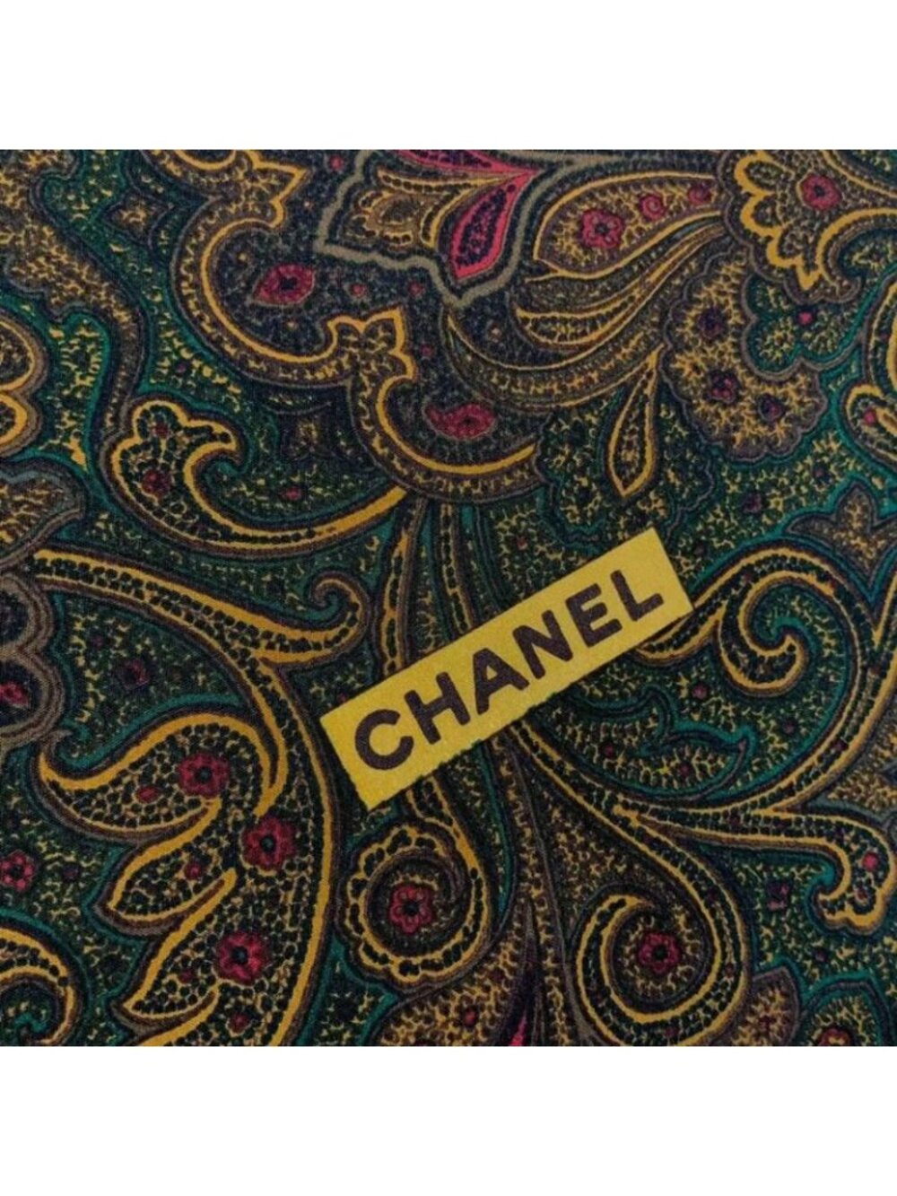 Chanel Scarf Silk CC Logo Paisley Pattern - Picture 6 of 6